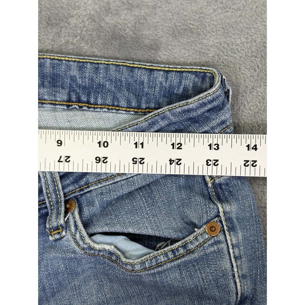 Levis Jeans Womens 1‎ Blue Light Wash Distressed Denim 524 Too Superlow Skinny - Picture 3 of 10